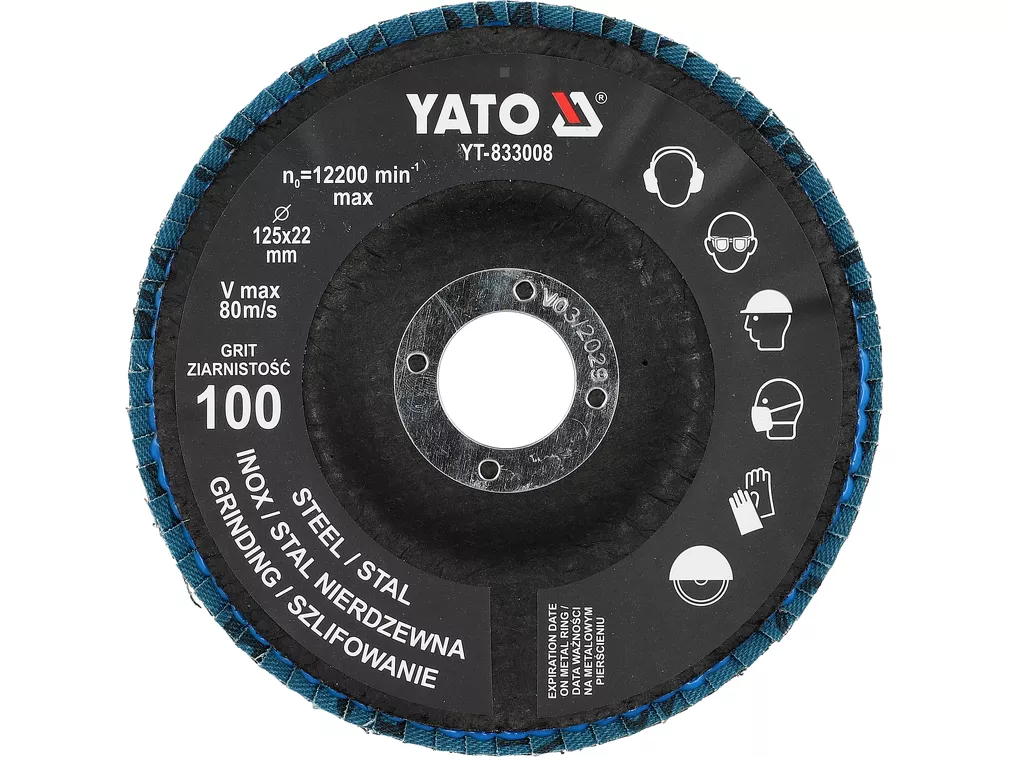 Yato Ściernica listkowa cyrkonowa 125 mm P100 YT-833008