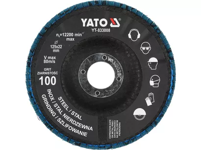 Yato Ściernica listkowa cyrkonowa 125 mm P100 YT-833008