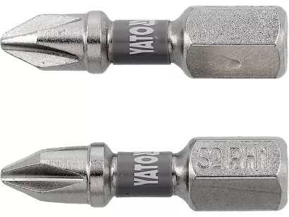 Yato Bity udarowe 1/4"x25 mm PH1 2 szt. niklowane YT-78000