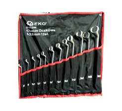 Geko Klucze oczkowe wygięte 6-32mm 12el. G11544 