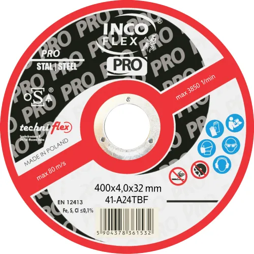 Incoflex Tarcza do cięcia stali PRO M41 400 x 4,0 x 32mm A24TBF
