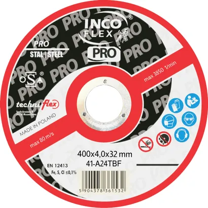 Incoflex Tarcza do cięcia stali PRO M41 400 x 4,0 x 32mm A24TBF