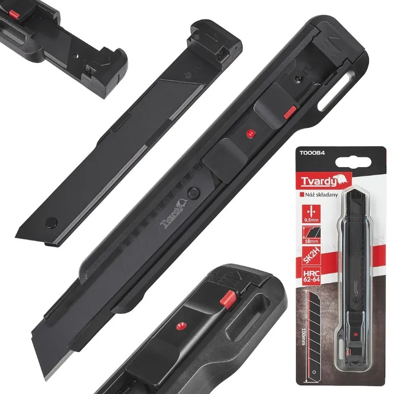 Geko Nóż do tapet 18 mm Easy Grip ostrze SK2H T00084