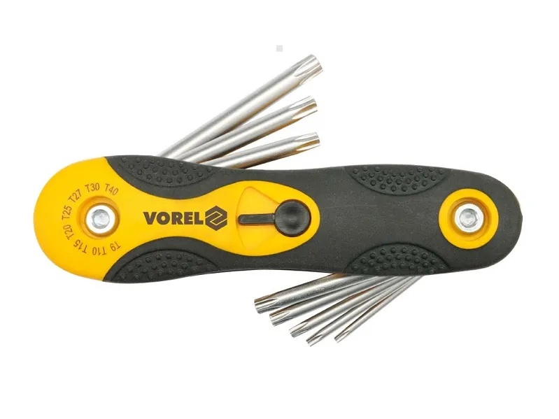 Vorel Klucze imbusowe składane torx T9-T40 8szt. 56507 