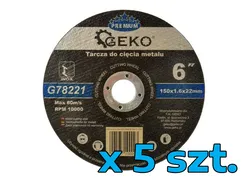 Geko Tarcza do cięcia metalu 150x1,6mm 5szt. G78221 