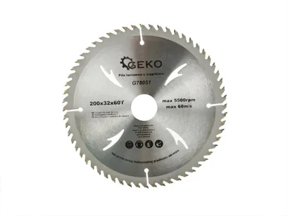 Geko Tarcza do cięcia drewna 200x32mm z otworami 60z. G78051 