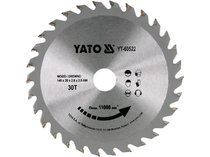 Yato Tarcza widiowa do drewna 140x30Tx20mm dokładna YT-60522