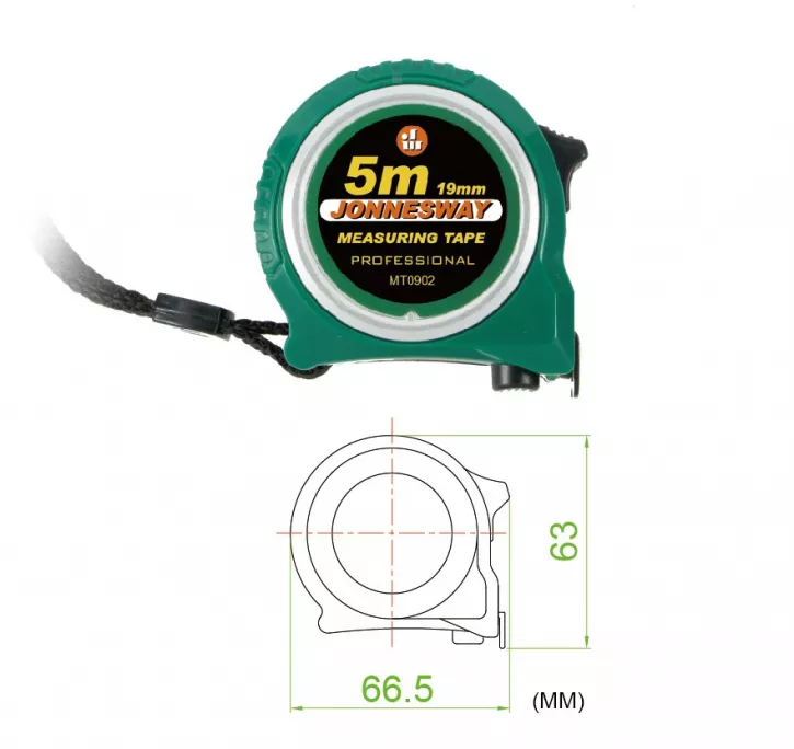 Jonnesway Miara zwijana dwustronna 5m x 19mm MT0902