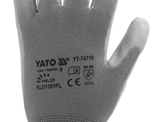 Yato Rękawice robocze poliester/PU szare rozm. 9 YT-74719 - 5