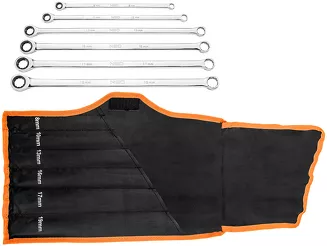 Neo Klucze oczkowe z grzechotką długie zestaw 6 szt. 8-19 mm miękkie etui 09-370 - 3