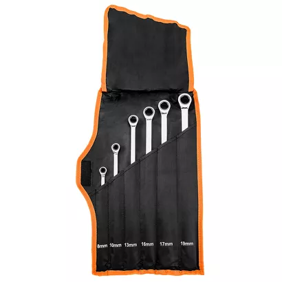 Neo Klucze oczkowe z grzechotką długie zestaw 6 szt. 8-19 mm miękkie etui 09-370