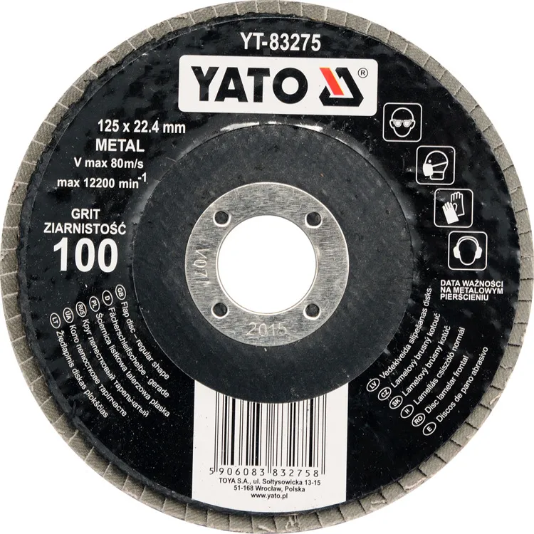 Yato Ściernica listkowa talerzowa płaska 125mm GR.120  YT-83276 