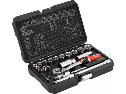 Yato Zestaw narzędziowy klucze nasadowe 1/4" i 3/8" 34 szt. YT-38700
