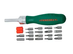 Jonnesway Wkrętak grzechotkowy z końcówkami 19szt. DR0119S 