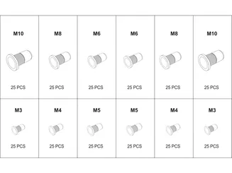Yato Nitonakrętki stalowe i aluminiowe zestaw M3-M10 YT-36480 - 2