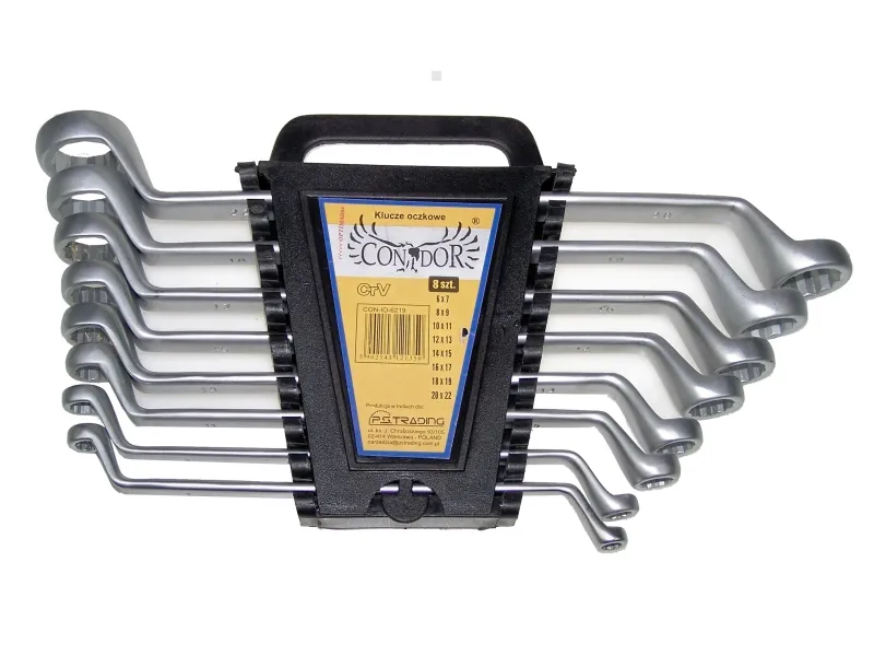 Drel Klucze oczkowe odgięte Crv kpl. 8szt. CON-IO-6219 