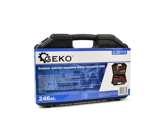 Geko Wiertła nasadki bity otwornice HSS zestaw 246el. G38112 - 8