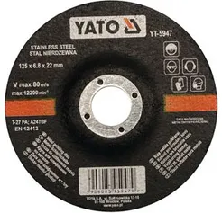 Yato Tarcza do szlifowania stali nierdzewnej 125x6,8mm YT-5947 