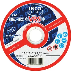 Incoflex Tarcza do cięcia metalu wypukła PRO VRS M42 115 x 1,0mm A60TBF-VRS
