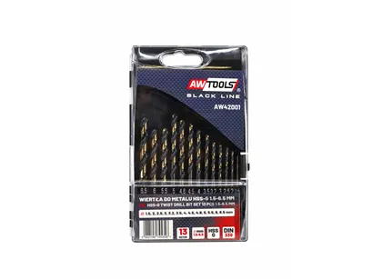 AWTOOLS Wiertła do metalu HSS M2 13szt. 1,5-6,5mm AW42001