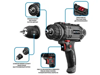 Graphite Wiertarko wkrętarka sieciowa 300W 58G793 - 2