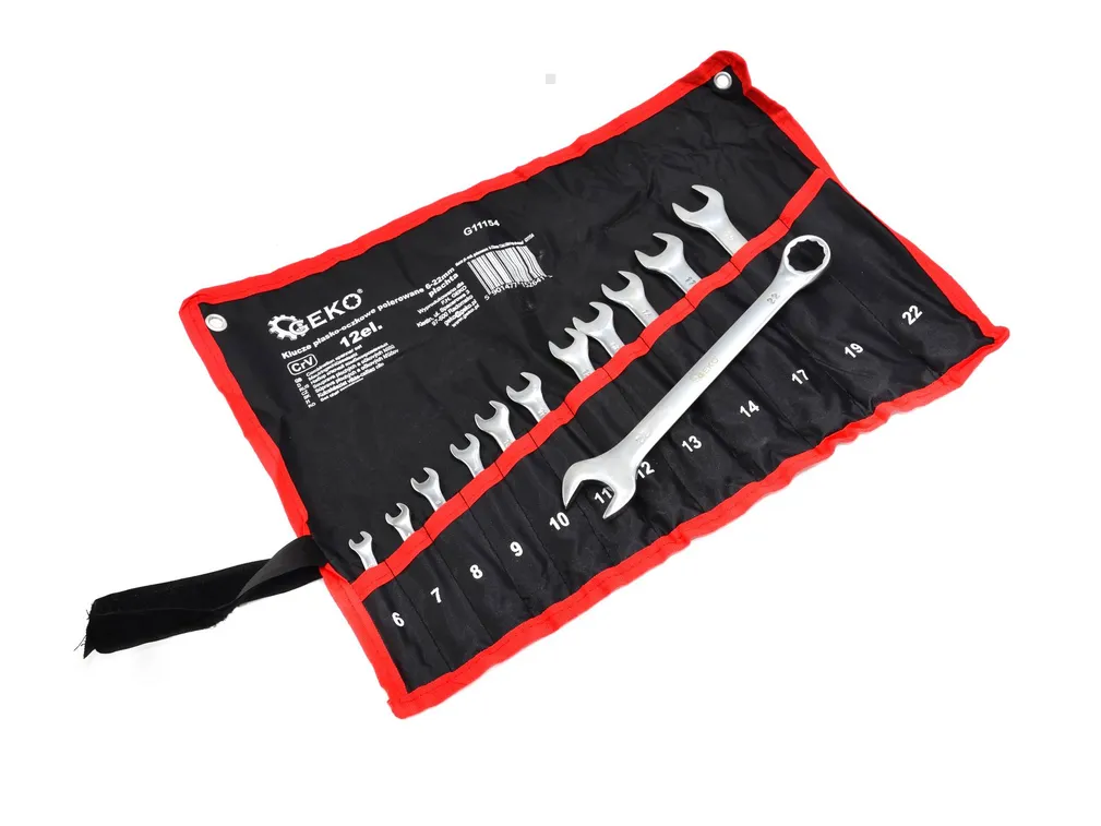 Geko Klucze płasko oczkowe 6-22mm zestaw 12el. G11154