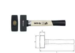 Yato Młotek kamieniarski z metalowa tuleją 1250g YT-4551 