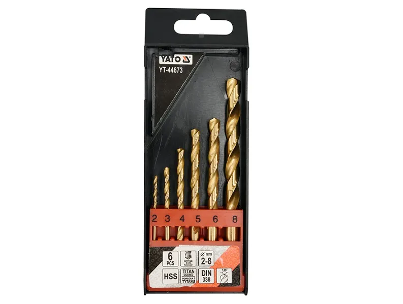 Yato Zestaw wierteł do metalu z powłoką tytanową 2-8mm 6szt. YT-44673  