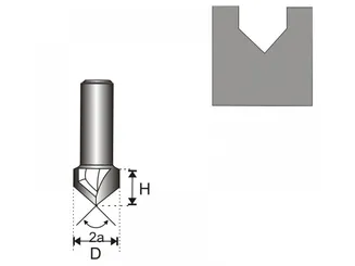 Dedra Frez do drewna z płytkami węglikowymi rowkujący V 8x8x8mm  07F052B  - 2