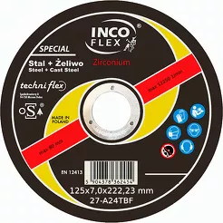 Incoflex Tarcza do szlifowania metalu Special ZIRCONIUM M27 125 x 7,0mm A24TBF