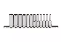 Jonnesway Zestaw 12szt. nasadek długich 1/4" 12-kątnych S05HD2712S
