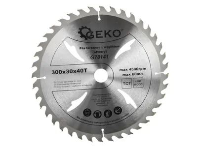 Geko Tarcza do cięcia drewna 300x30mm z otworami 40z. G78141 