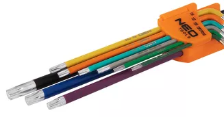 Neo klucze torx zestaw T10-50 kolorowe 9 sztuk 09-518 - 2