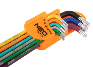 Neo klucze torx zestaw T10-50 kolorowe 9 sztuk 09-518 - 3