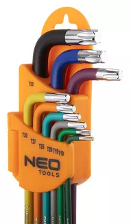 Neo klucze torx zestaw T10-50 kolorowe 9 sztuk 09-518 - 4