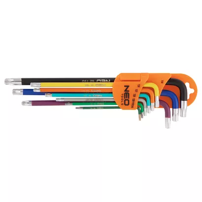 Neo klucze torx zestaw T10-50 kolorowe 9 sztuk 09-518