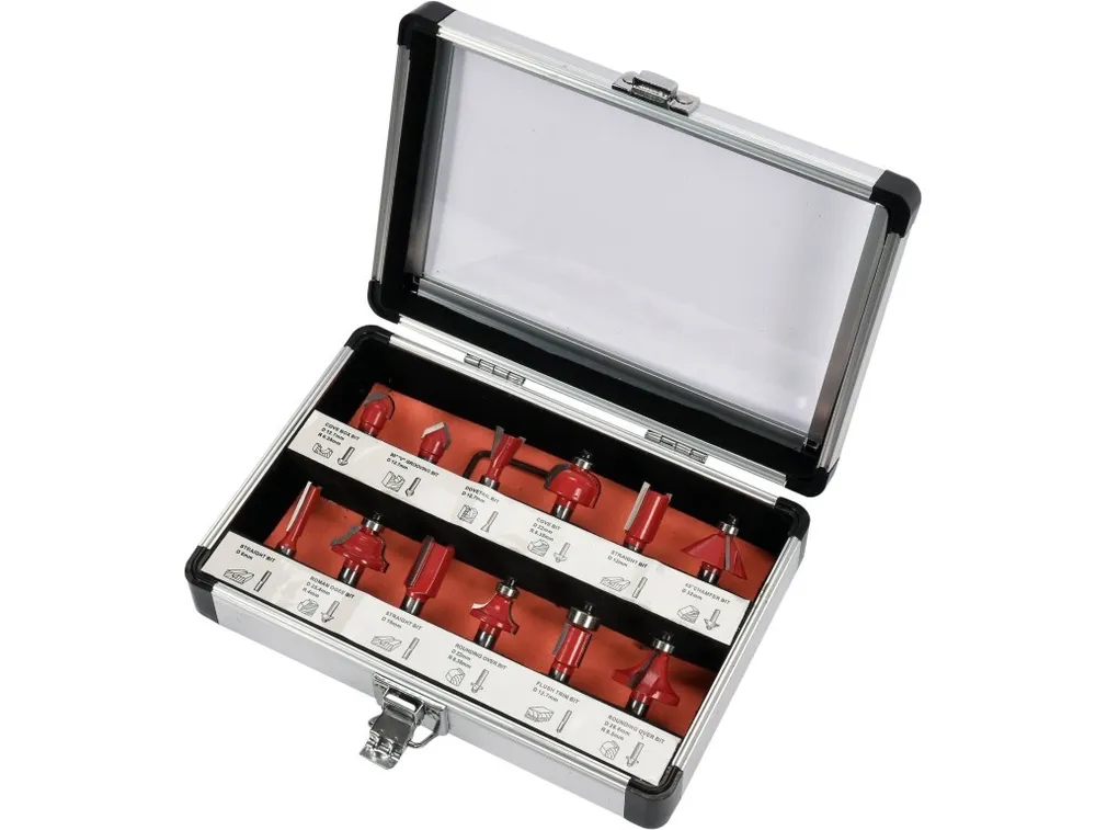 Yato Zestaw frezów do drewna 12 szt. trzpień 8mm precyzyjne YT-68005
