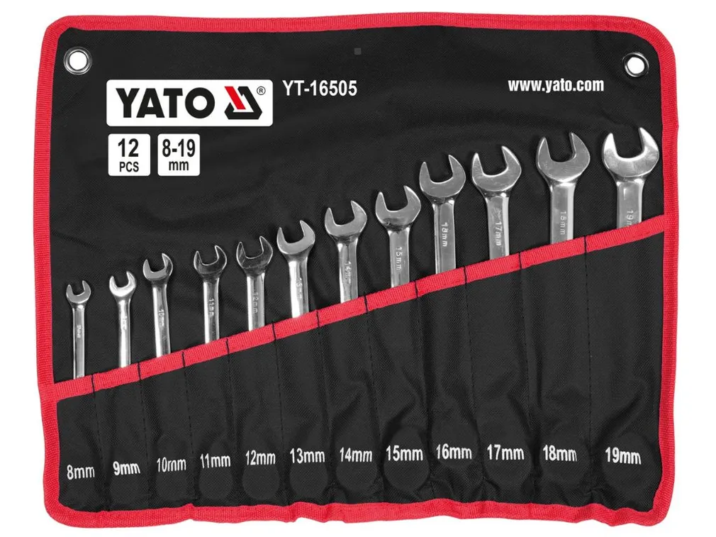 Yato Zestaw kluczy płasko-oczkowych z grzechotką 12szt. YT-16505 