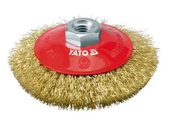 Yato Szczotka tarczowa 100 mm z gwintem do szlifierek, mosiężna YT-4761 