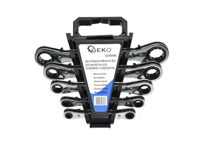 Geko Komplet kluczy oczkowych z grzechotką 6-22mm G10046 