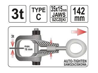 Yato Klamra blacharska samozaciskowa typ C 125 mm 3T YT-2543  - 2