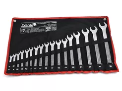 Tvardy Zestaw kluczy płasko-oczkowych 17el. 8-32mm CRV-CS T00652