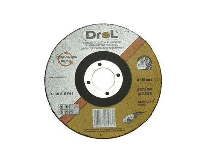 Drel Tarcza korundowa do cięcia aluminium 115 mm  DR-TA-2,0-115 