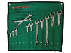 Jonnesway Komplet kluczy płasko oczkowych długich 12szt. W264112S