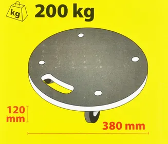 Drel Wózek transportowy platforma  okrągła 200Kg CON-DTP-2380  - 3