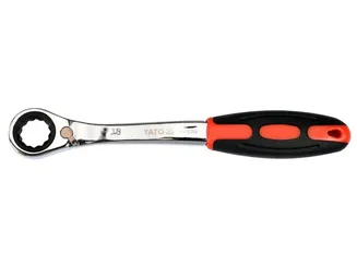 Yato Klucz oczkowy odgięty przelotowy z grzechotką 18 mm YT-02380 - 3