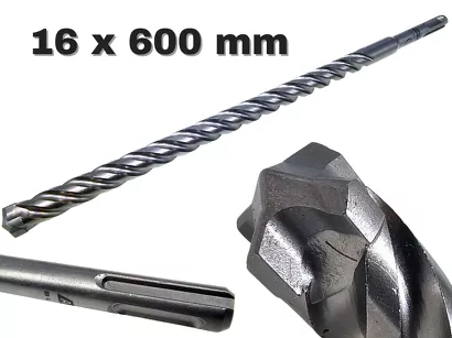 AWTOOLS Wiertło do betonu zbrojonego SDS Plus 16 x 600 mm QUADRO EXTREME AW43669BL