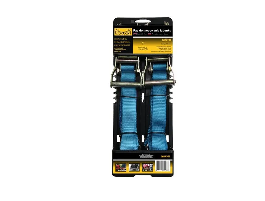 Drel Pasy transportowe do mocowania ładunku  27 mm x 3,8 m 2 szt. CON-RT-03 