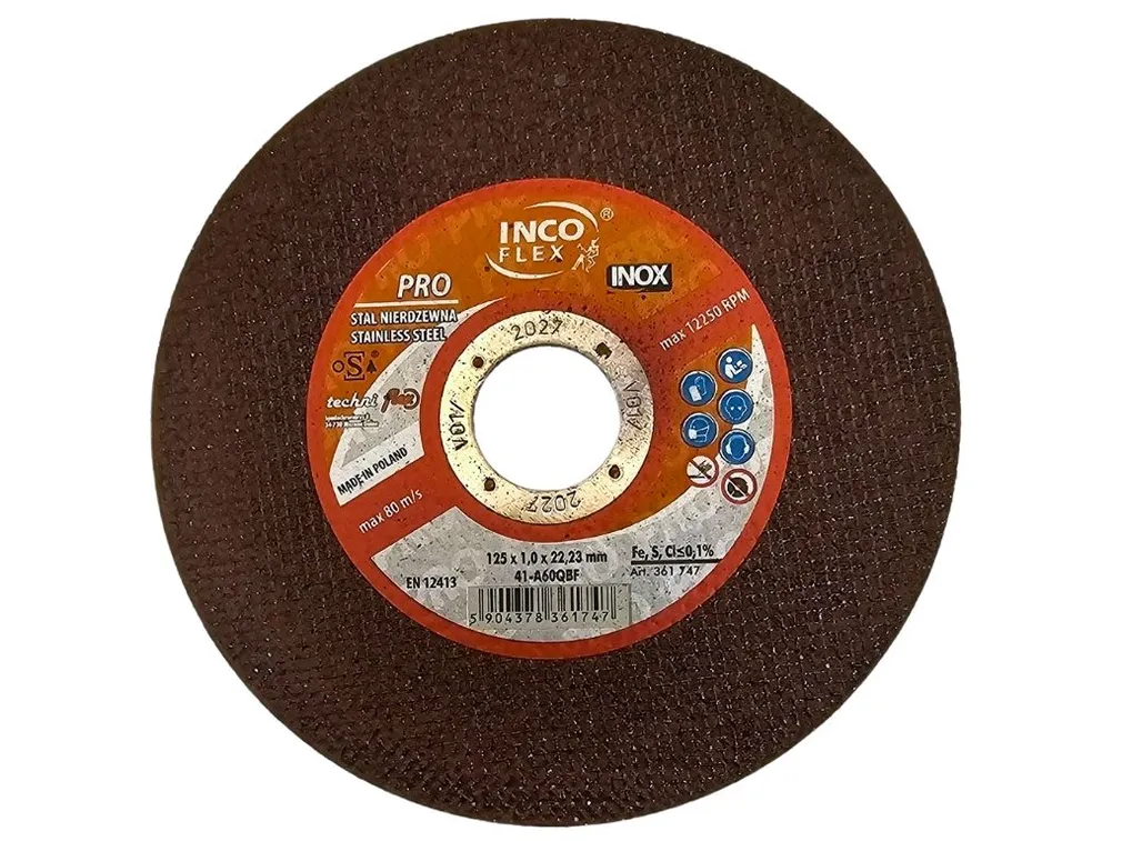 Incoflex Tarcza do cięcia stali nierdzewnej INOX PRO M41 125 x 1,0mm A60QBF