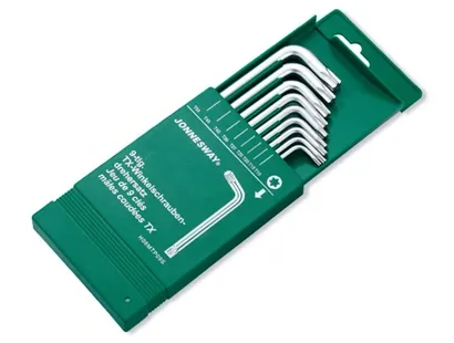 Jonnesway Klucze kątowe torx z otworem 9szt. T10-T50 H08MTP09S